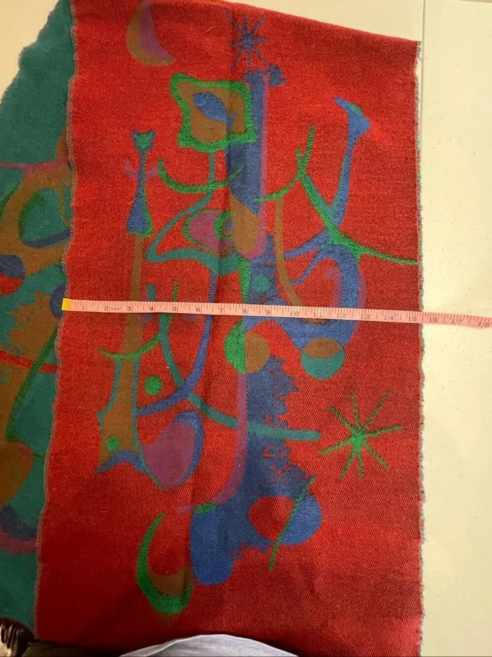 Vintage 80s Cosi L'Uomo Reversible Wool Abstract Postmodern Scarf Wrap